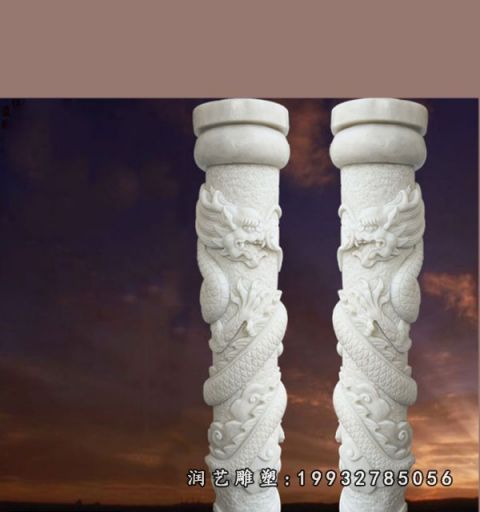 龙柱大理石雕塑