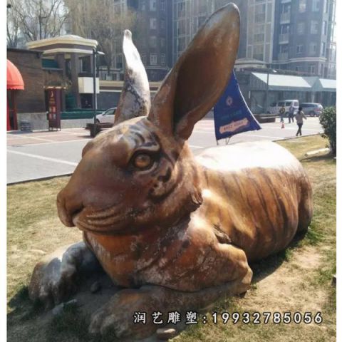 大理石兔子园林雕塑