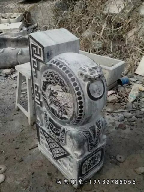 大理石庭院门墩雕塑