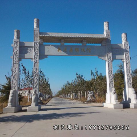 村口大理石简易牌坊雕塑