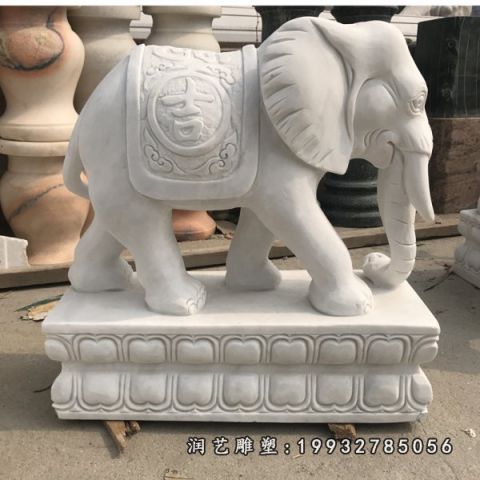 公园大理石大象雕塑