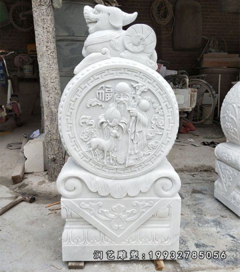大理石公司门墩雕塑
