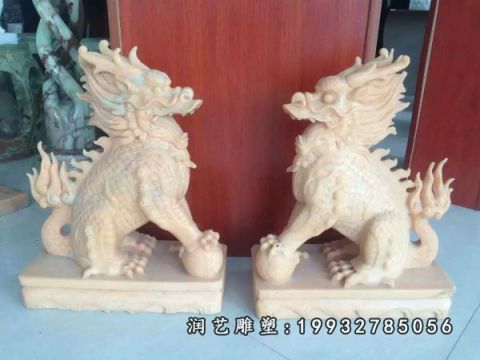 大理石商场麒麟雕塑