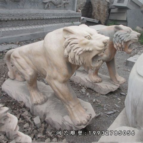 大理石动物老虎雕塑