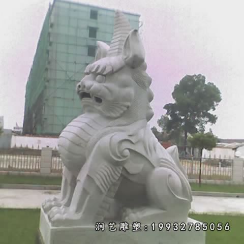 公园大理石独角兽雕塑