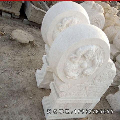 汉白玉抱鼓石庭院雕塑
