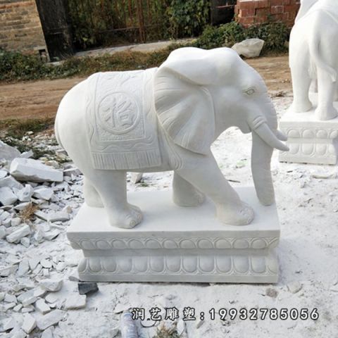 汉白玉招财大象石雕