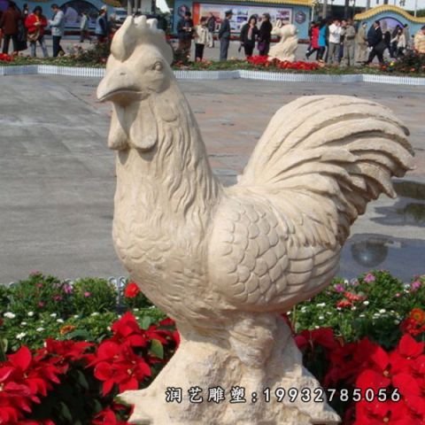 园林大理石鸡雕塑