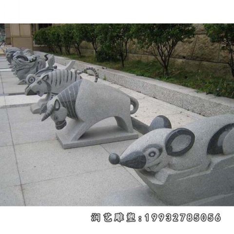 十二生肖大理石公园雕塑