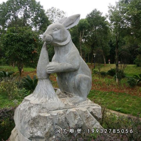 兔子大理石雕塑