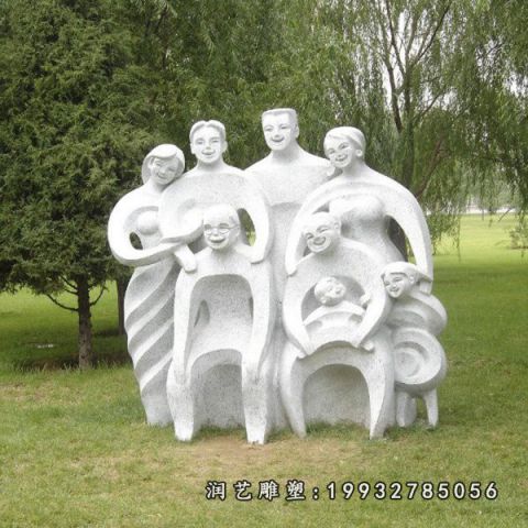 大理石抽象人物公园雕塑