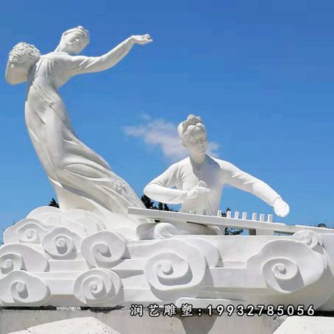 公园大理石古代人物雕塑