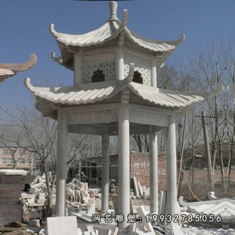 凉亭大理石公园雕塑