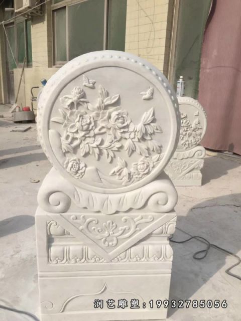 门墩大理石庭院雕塑