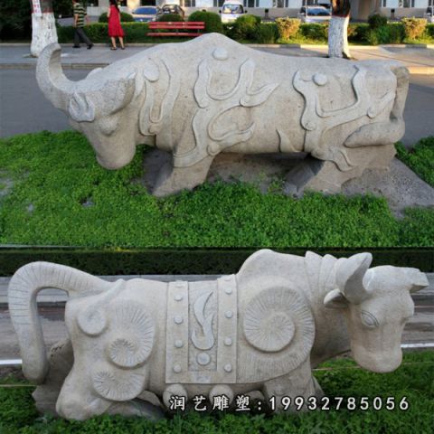 大理石公园牛雕塑