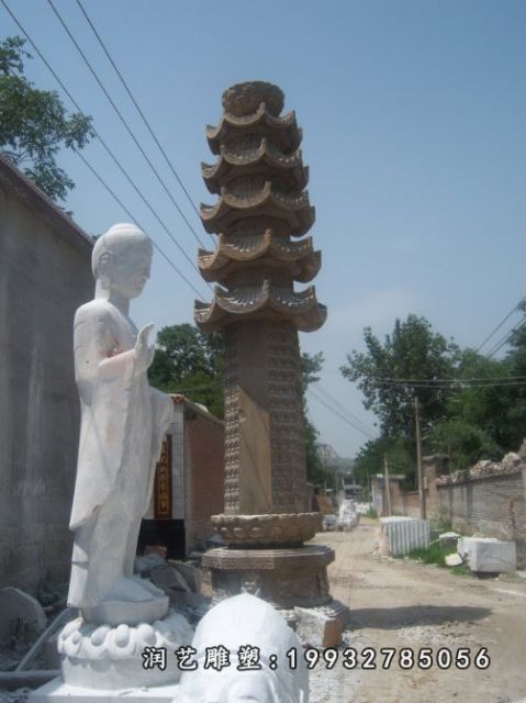 塔园林大理石雕塑