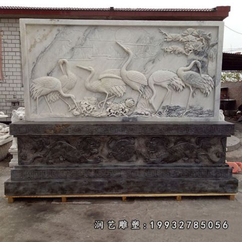 公园影壁大理石雕塑