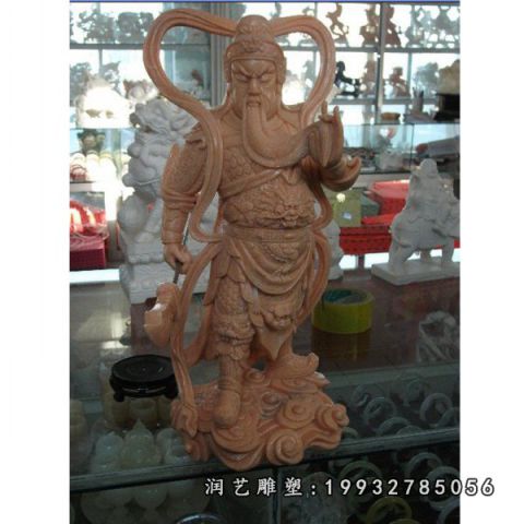 园林大理石关公雕塑