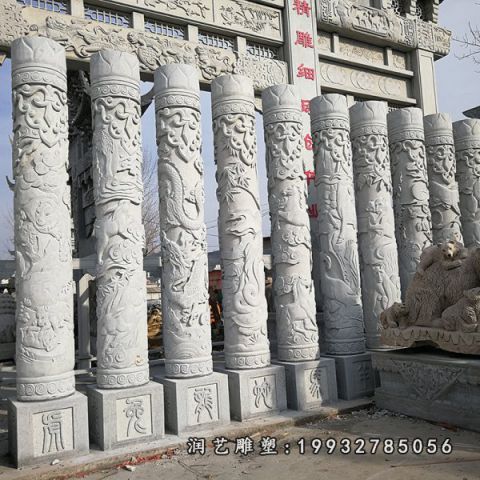 公园大理石石柱雕塑