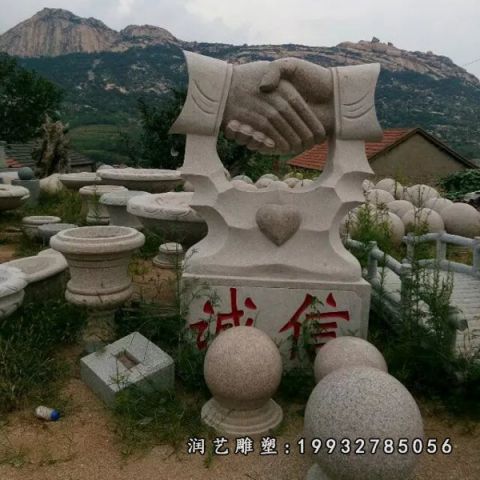 大理石握手园林雕塑