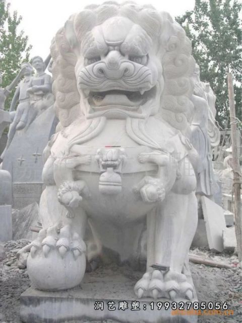 大理石狮子企业雕塑