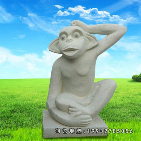 大理石猴子园林雕塑