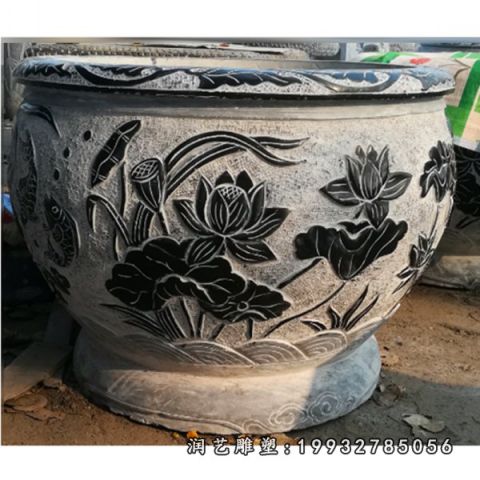 大理石水缸园林雕塑