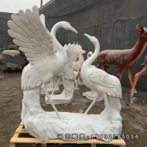 仙鹤大理石园林雕塑