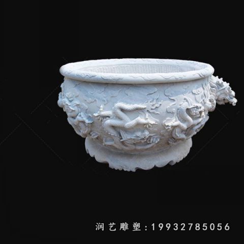 大理石鱼缸公园雕塑