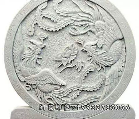 大理石凤凰浮雕雕塑