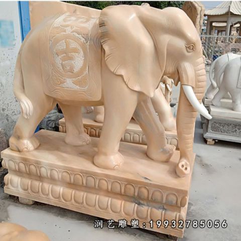 大象大理石园林雕塑