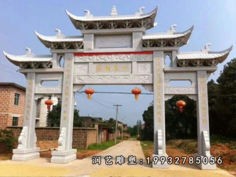 大理石牌楼街道雕塑