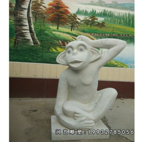 大理石动物猴子雕塑