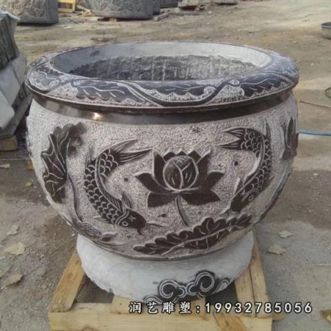 鱼缸大理石公园雕塑