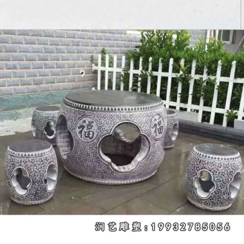 大理石园林桌凳雕塑
