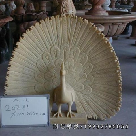 大理石孔雀雕塑
