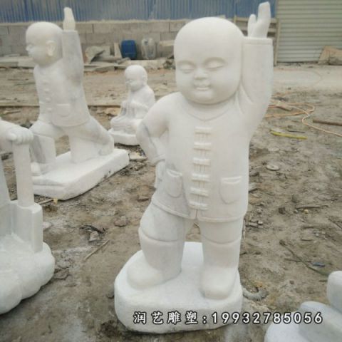 大理石小和尚雕塑