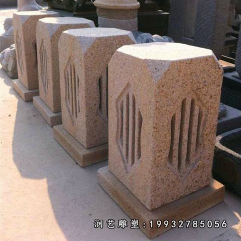 大理石广场石灯雕塑