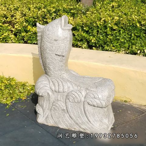 鱼大理石雕塑