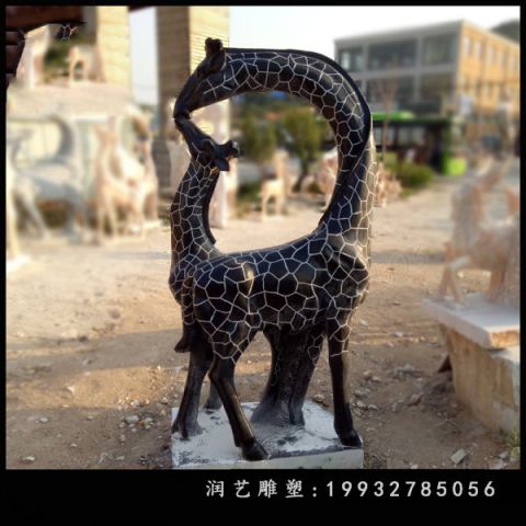 园林长颈鹿大理石雕塑