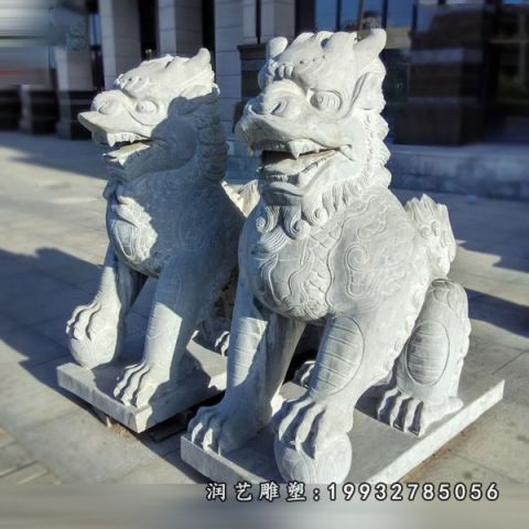 商场麒麟大理石雕塑