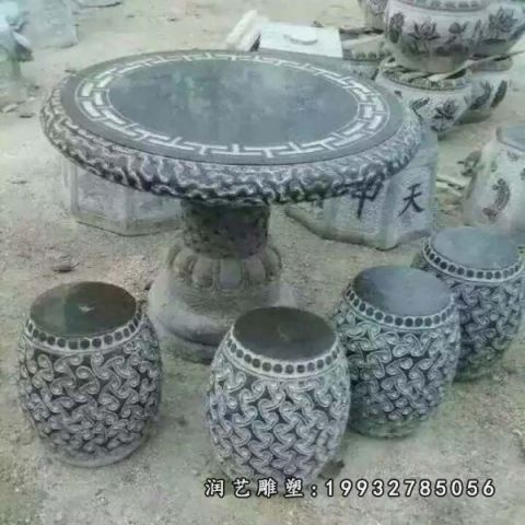 大理石桌凳园林雕塑