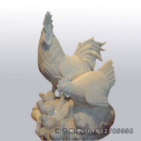 公园石雕动物鸡雕塑