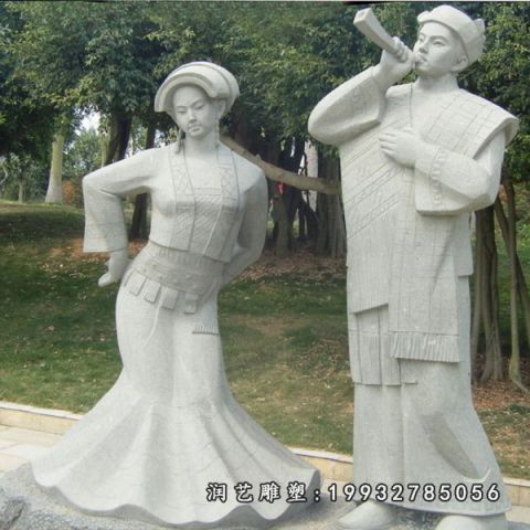 情侣园林大理石雕塑