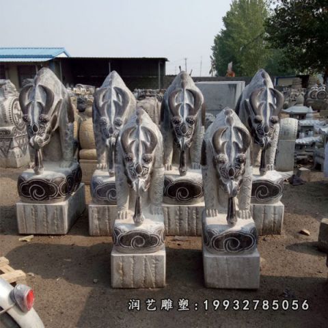 避水兽园林大理石雕塑