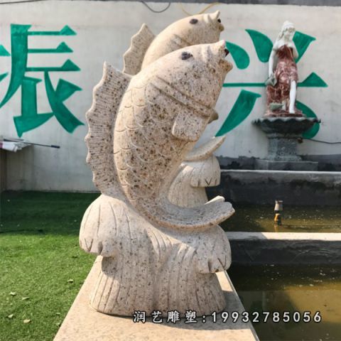 小区大理石鱼雕塑