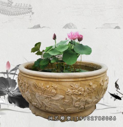 大理石商场鱼缸雕塑