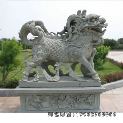 园林麒麟大理石雕塑