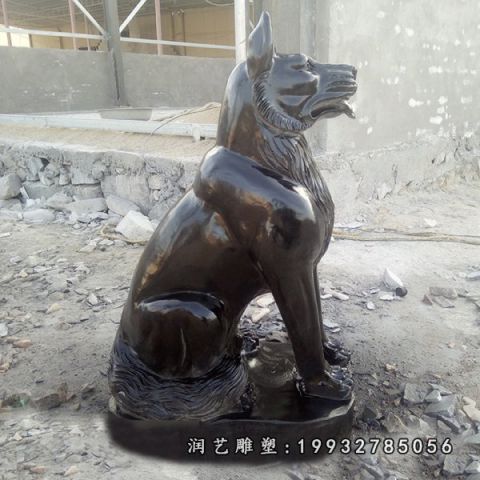 园林狗大理石雕塑