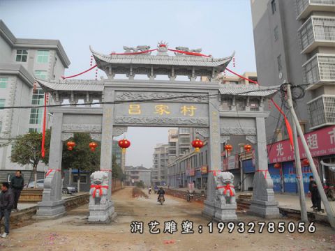 牌楼大理石街道雕塑